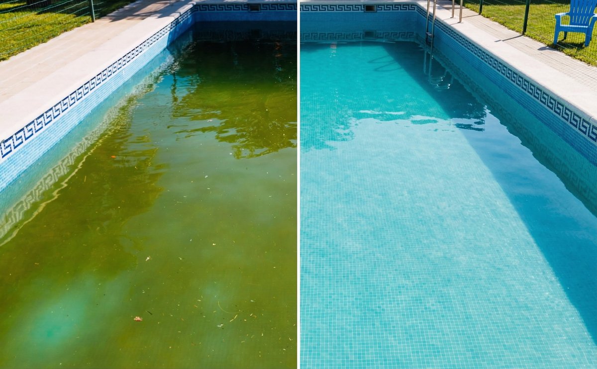 Pool before and after comparison